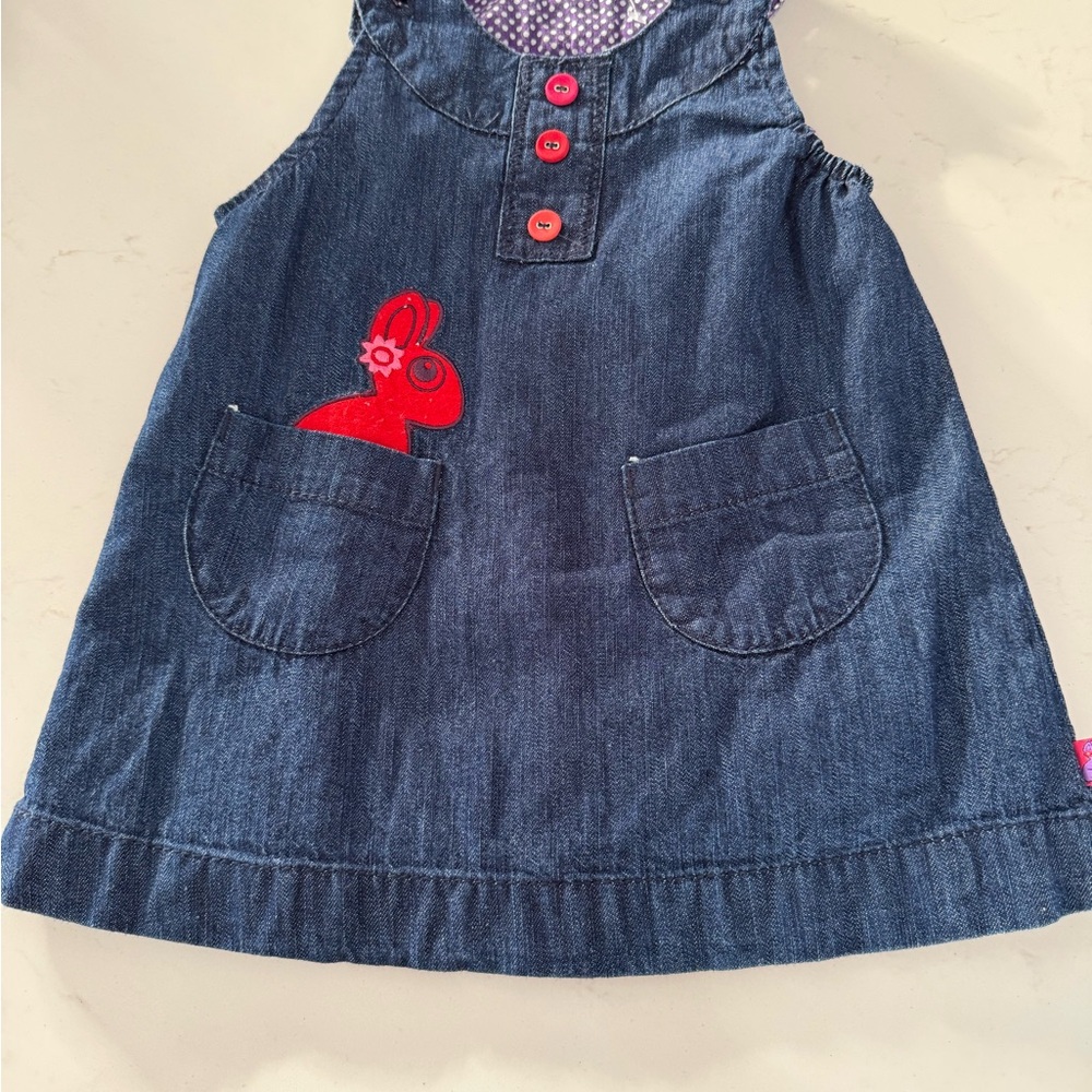 Me Too Blue Denim Dress with Red Details